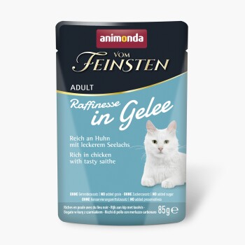 animonda Vom Feinsten Nassfutter Katze, Adult, Raffinesse, in Gelee, Huhn mit Seelachs 24x85 g Katzen-Nassfutter online kaufen