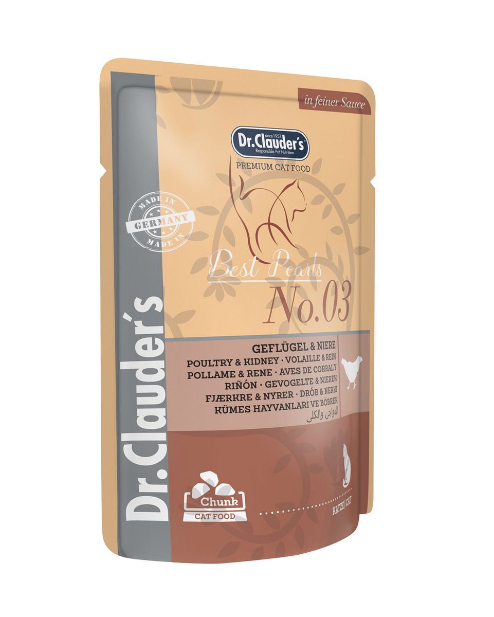 Dr. Clauder's Premium 100g Beutel Katzennassfutter Sparpaket Geflügel & Nieren in Soße 40x100g Katzen-Nassfutter online kaufen