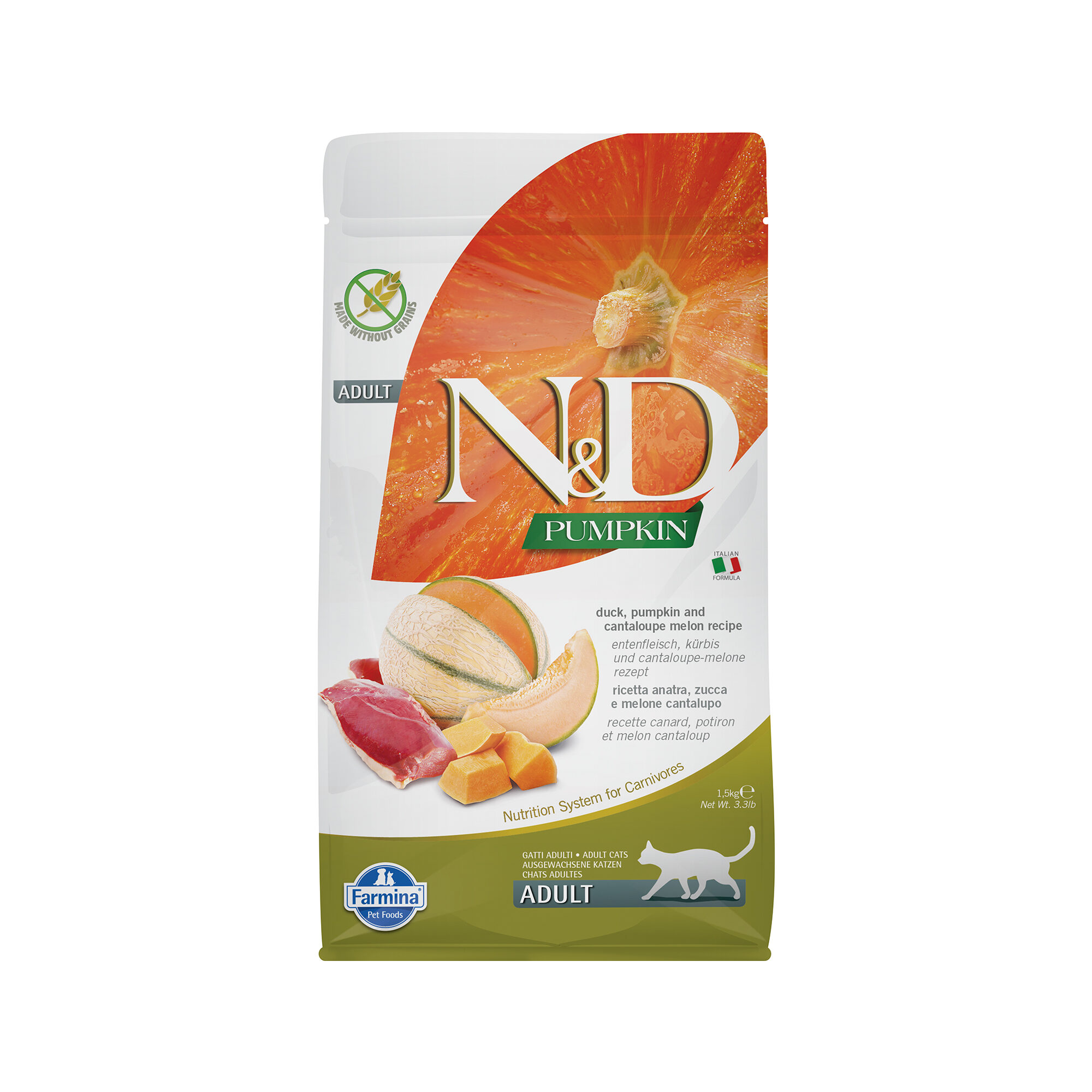 Farmina N&D Pumpkin Adult Katzenfutter - Ente - 1,5 kg Katzen-Trockenfutter online kaufen