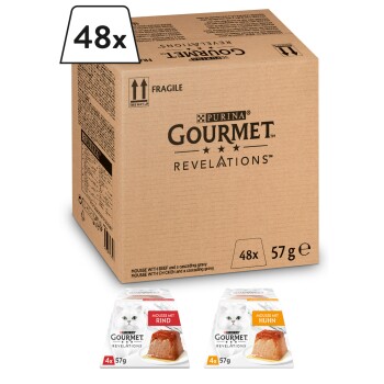 GOURMET REVELATIONS Mousse in Sauce 48x57g Huhn & Rind Katzenfutter online kaufen GOURMET REVELATIONS Mousse in Sauce 48x57g Huhn & Rind Katzenfutter online kaufen
