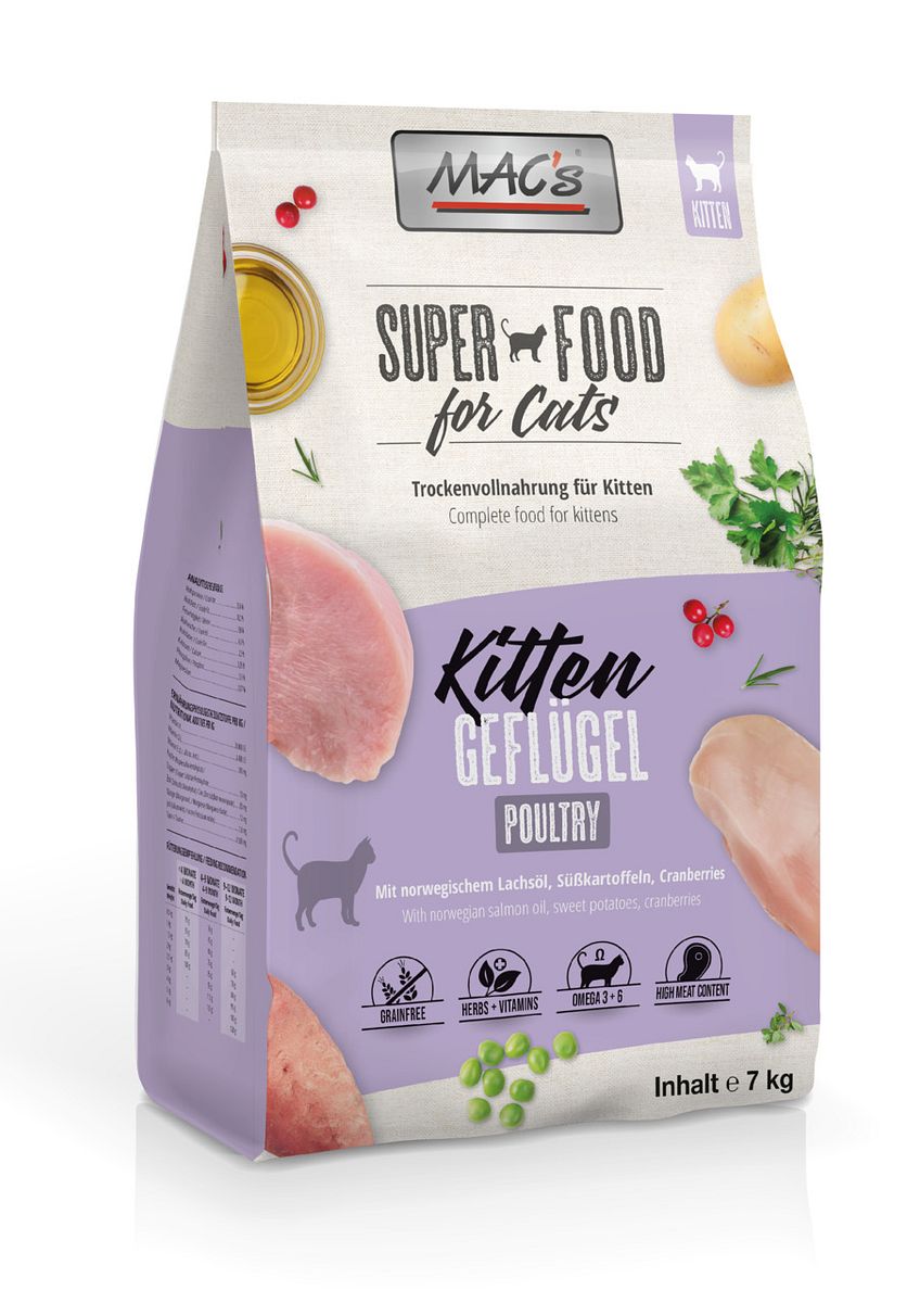 MAC's Kitten Geflügel & Shrimps Katzentrockenfutter Sparpaket 2 x 7 Kilogramm Katzen-Trockenfutter online kaufen MAC's Kitten Geflügel & Shrimps Katzentrockenfutter Sparpaket 2 x 7 Kilogramm Katzen-Trockenfutter online kaufen