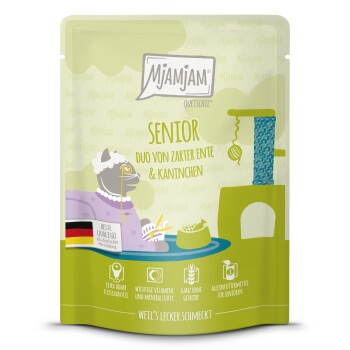 MjAMjAM Nassfutter Katze Senior, Quetschie, Ente und Kaninchen 6x300 g Katzen-Nassfutter online kaufen