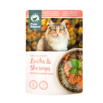 Pure Nature Adult Lachs & Shrimps 12x80g Katzenfutter online kaufen
