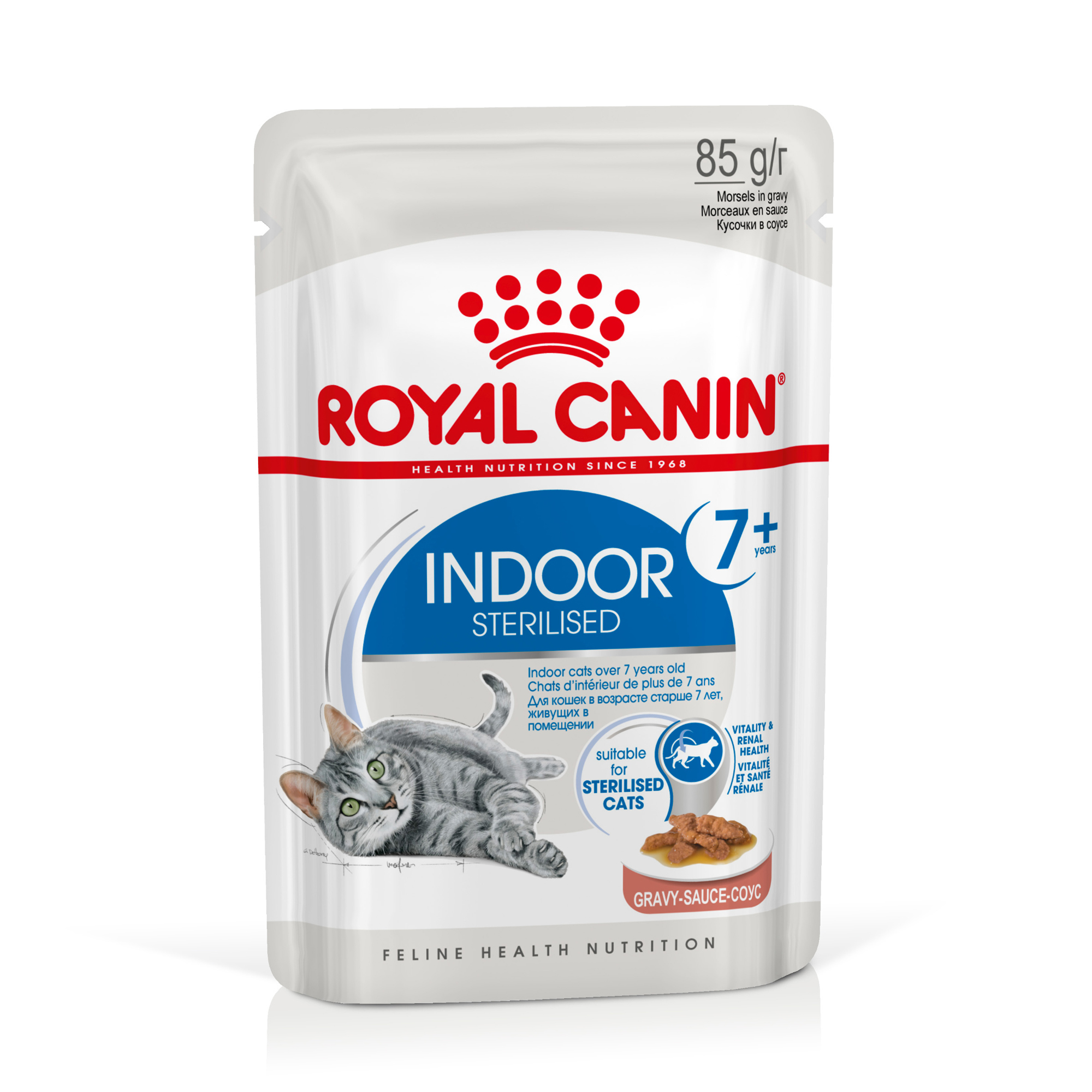 Royal Canin Sterilised Indoor 7+ in Gravy Katzenfutter - Frischebeutel - 12 x 85 g Katzen-Nassfutter online kaufen