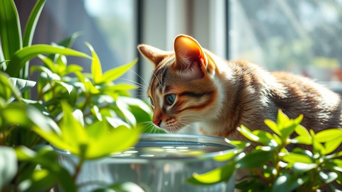 katze trinkt sehr viel