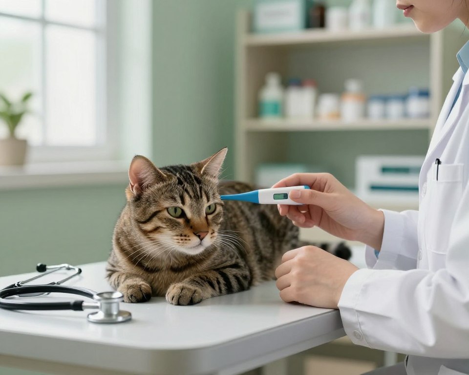 Fieber messen Katze rektal Thermometer