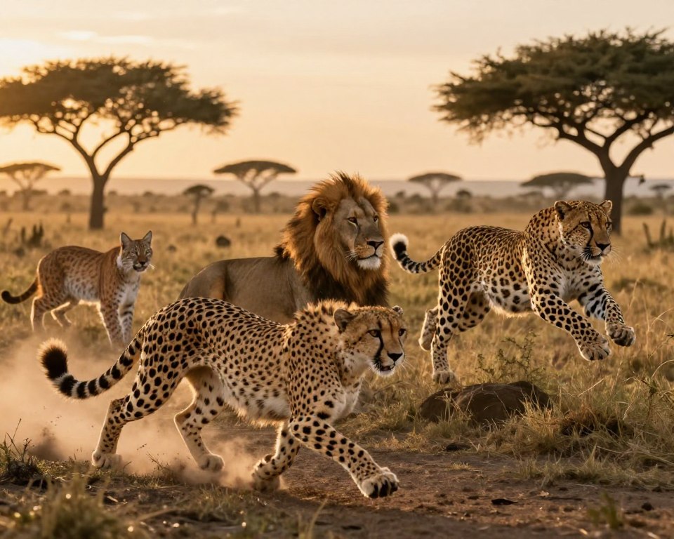 Verschiedene Katzenarten Geschwindigkeit