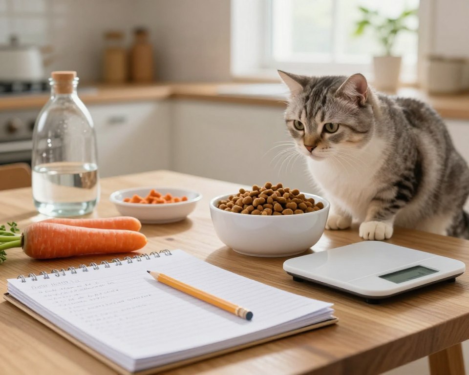 Vorbereitung Katze Diät Fütterungstagebuch